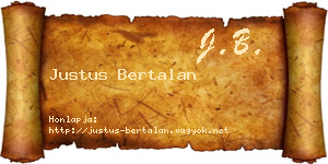 Justus Bertalan névjegykártya