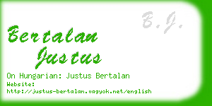 bertalan justus business card